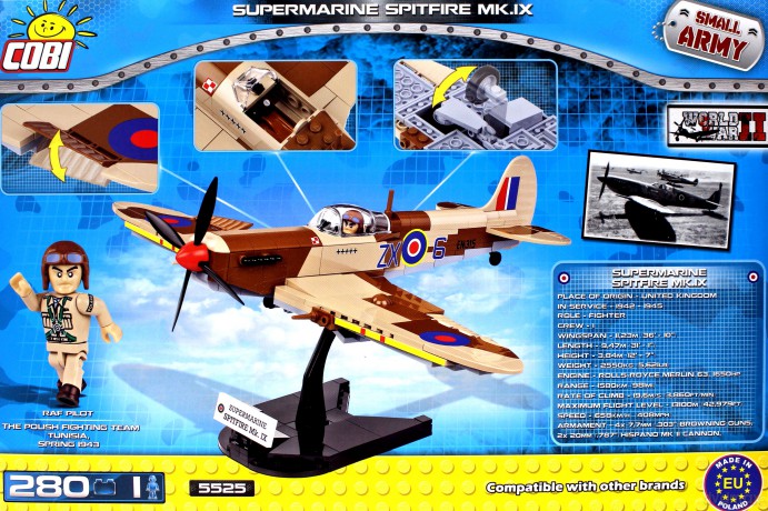 Small Army Samoloty II Supermarine Spitfire MK IX [KLOCKI]