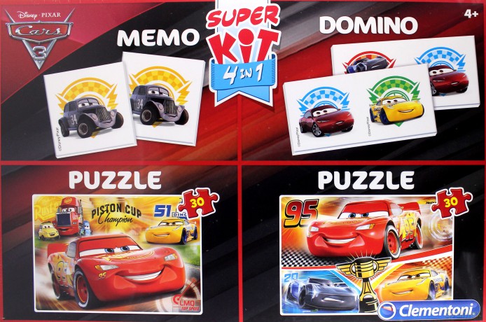 Superkit 2x30 el. + Memo + Domino Auta 3 (Disney) [GRA]