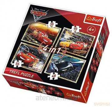 TREFL 4w1 Auta 3 Gotowi do wyścigu (Disney) [PUZZLE]