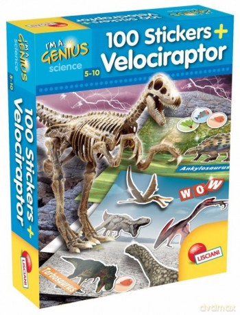 I'm Genius 100 naklejek Velociraptor