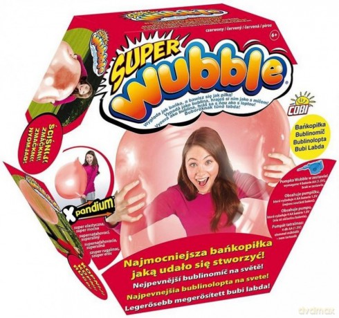 WUBBLE Super bańkopiłka z pompką, Czerwona