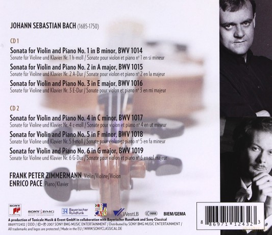 Frank Peter Zimmermann: Bach Sonaten fur Violine und Klavier BWV 1014-1019 [2CD]