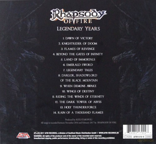 Rhapsody Of Fire: Legendary Years (digipack) [CD]