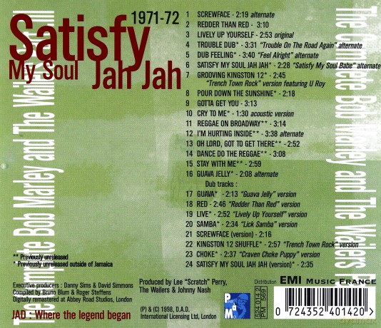 Bob Marley & The Wailers: Satisfy My Soul Jah Jah [CD]