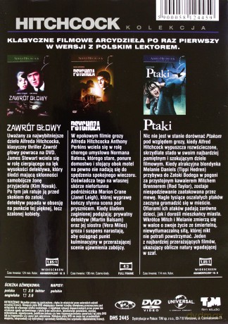 Alfred Hitchcock Kolekcja 1: Ptaki / Psychoza / Zawrót głowy [BOX] [3DVD]