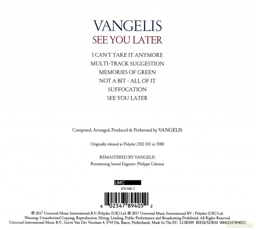 Vangelis: See You Later [CD]