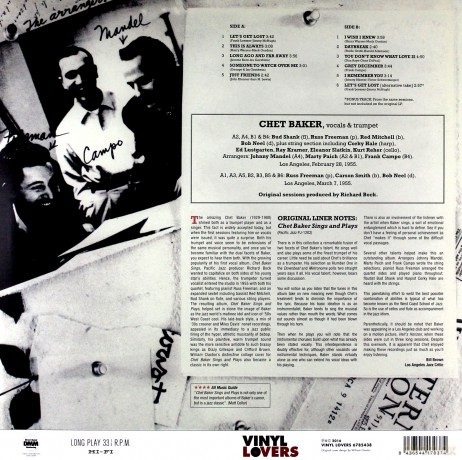Chet Baker: Sings And Plays + 1 Bonus Track [Winyl]