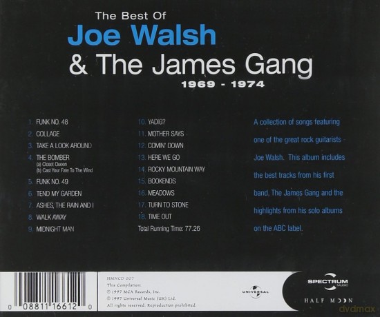 Joe Walsh & The James Gang: The Best Of - 1969-1974 [CD]