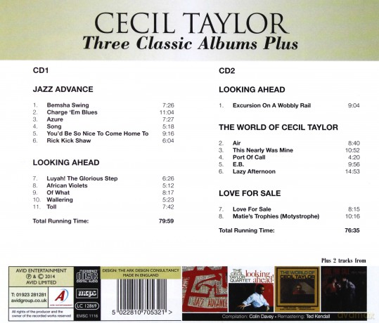 Cecil Taylor: Three Classic Albums Plus [2CD]