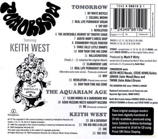 Tomorrow Ft Keith West: Tomorrow [CD]