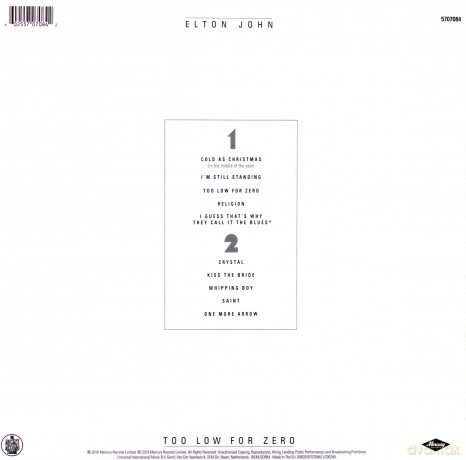 Elton John: Too Low For Zero [Winyl]