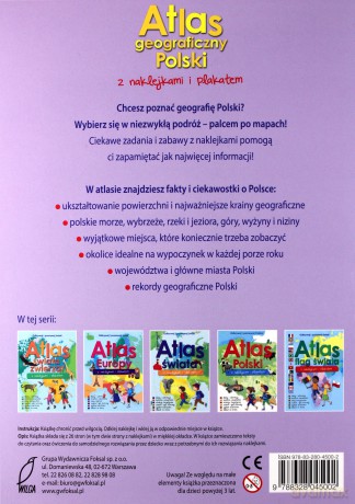 Atlas geograficzny Polski z naklejkami i plakatem [KSIĄŻKA]