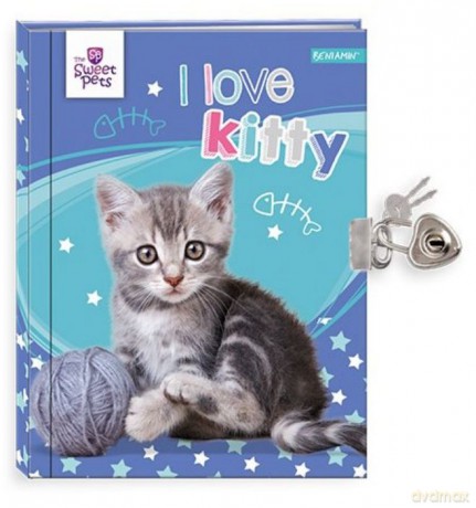 Pamiętnik z kłódką sweet pets kot