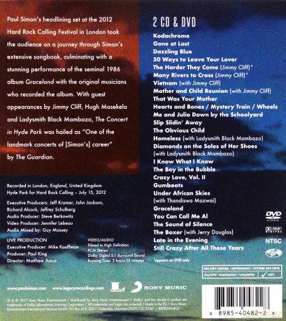 Paul Simon: The Concert in Hyde Park [2CD]+[DVD]