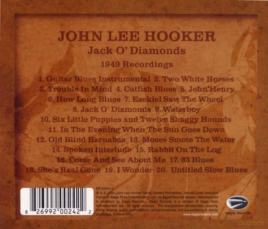 1949Recordings.Jack O'Diamonds. John Lee Hooker [CD]