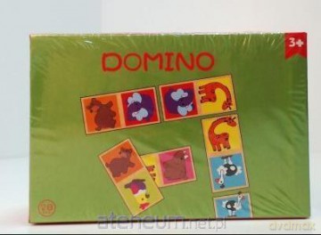 Drewniane domino w pudełku