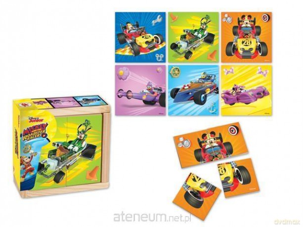 Drewniane klocki małe Mickey and the Roadster Race