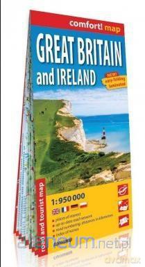 Great Britain and Ireland lam. mapa samochodowa 1:950 000