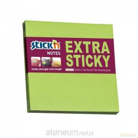 Notes samop. exstra Sticky 76x76 zielony neon