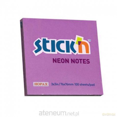Notes samoprzylepny fioletowy neon 76x76mm