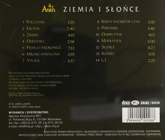 Ankh: Ziemia i słońce [CD]
