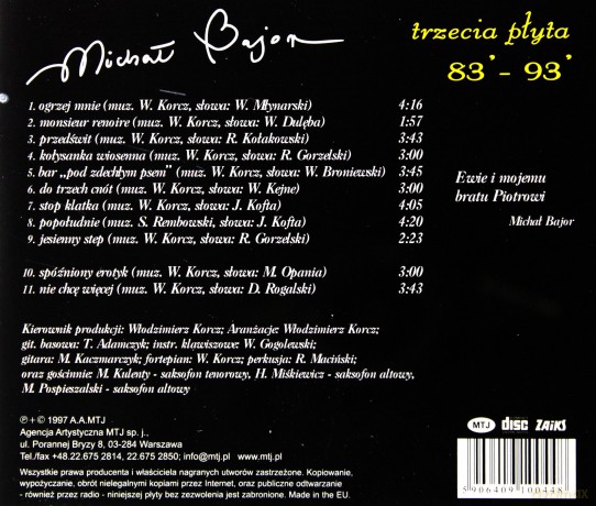 Michał Bajor: 83-93 Trzecia płyta [CD]