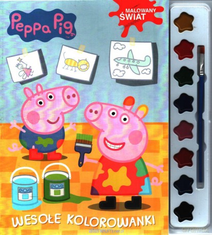 Świnka Peppa. Wesołe kolorowanki + farbki [KSIĄŻKA]