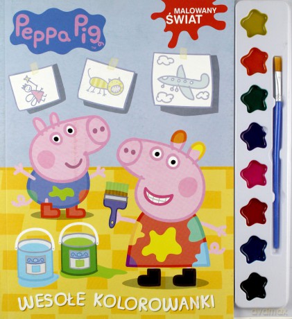Świnka Peppa. Wesołe kolorowanki + farbki [KSIĄŻKA]