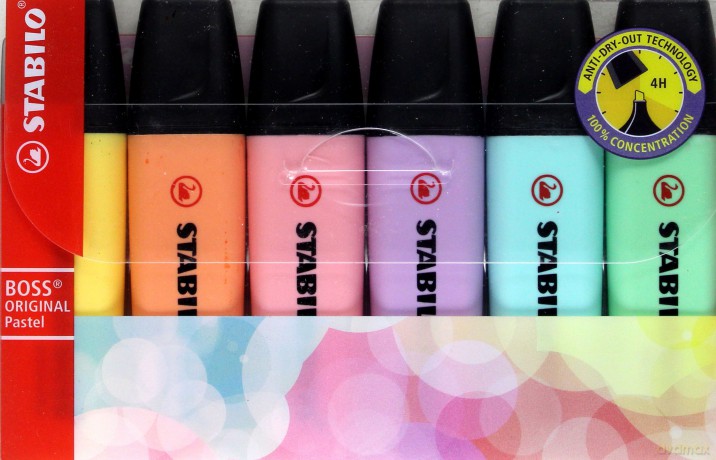 Zakreślacz Boss pastel etui 6 kolorów