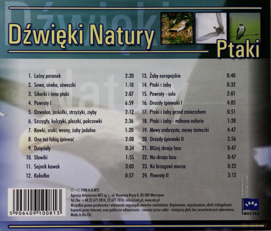 Muzyka Relaksacyjna: Dźwięki natury - Ptaki [CD]