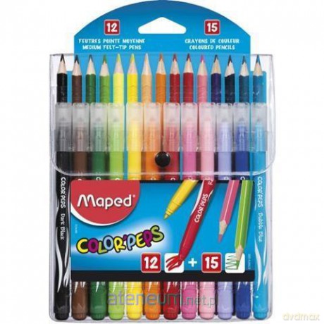 Zestaw Colorpeps kredki15 kolorów + flamastry 12 kolorów