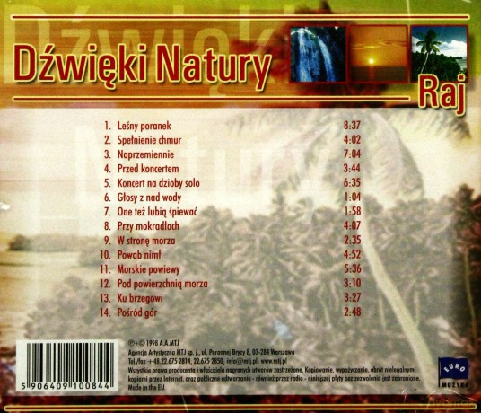 Muzyka Relaksacyjna: Dźwięki natury - Raj [CD]