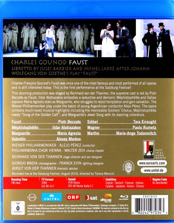 Piotr Beczala & Ildar Abdrazakov & Maria Agresta & Alexey Markov & Wiener Philharmoniker & Alejo Perez: Euroarts - Gounod: Faust - Staged By Reinhard Von Der Thannen [Blu-Ray]