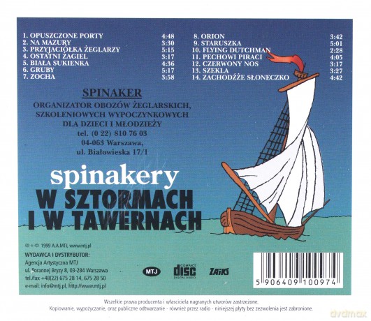 Spinakery: W sztormach i tawernach [CD]