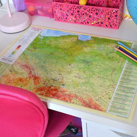 Mapa Polska fizyczno-administracyjna podkładka na biurko
