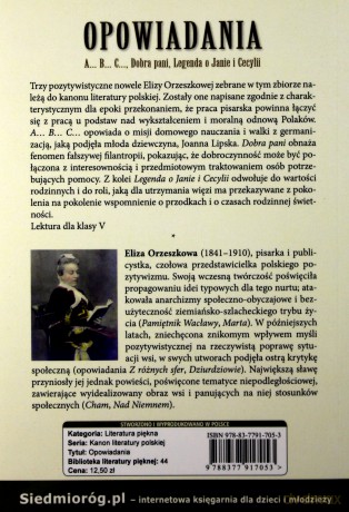 Opowiadania A B C Dobra pani. Legenda o Janie i Cecylii - Eliza Orzeszkowa [KSIĄŻKA]
