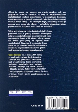 Siedem krótkich lekcji fizyki - Carlo Rovelli [KSIĄŻKA]