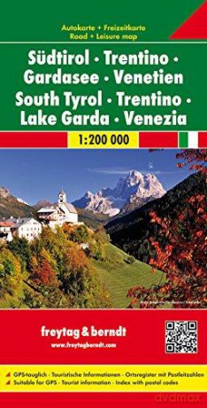 Sudtirol Trentino Gardasee Venetien South Tyrol Lake Garda Venezia mapa 1:200 000