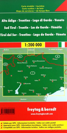 Sudtirol Trentino Gardasee Venetien South Tyrol Lake Garda Venezia mapa 1:200 000