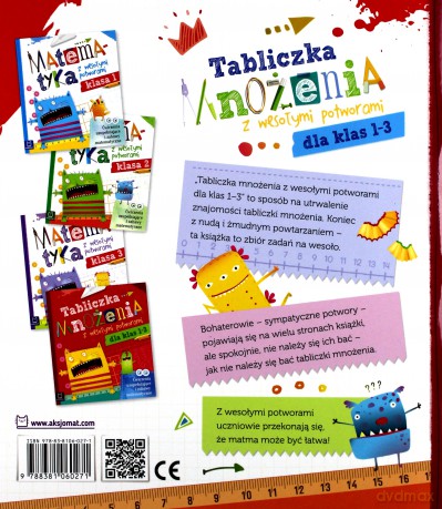 Tabliczka mnożenia z wesołymi potworami dla klas 1-3 [KSIĄŻKA]