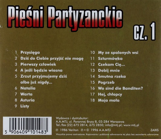 Zespół Teatru Klasycznego: Pieśni partyzanckie cz. 1 [CD]
