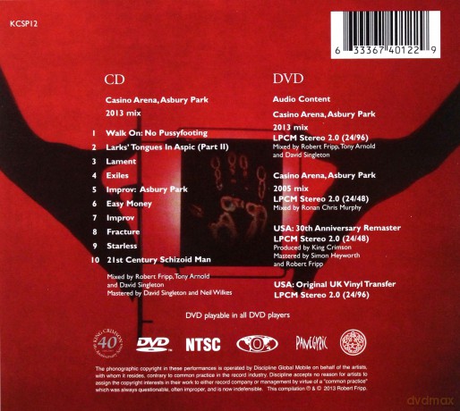 King Crimson: Usa (40th Anniversary Edition) [CD]+[DVD]
