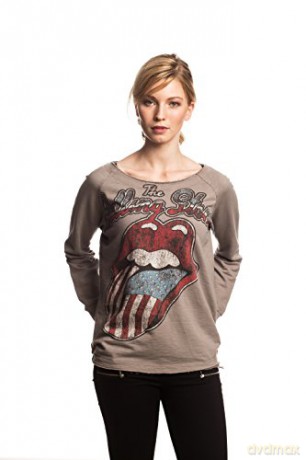 The Rolling Stones: Usa Tongue (Grey - Small) (Girlie Sweatshirts)