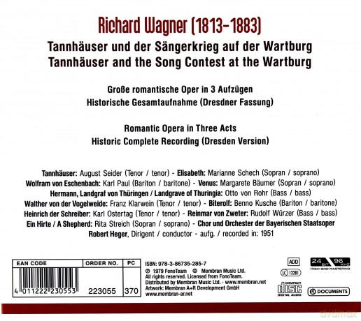 Heger/Bayerischen Staatsoper: Wagner - Tannhauser [3CD]