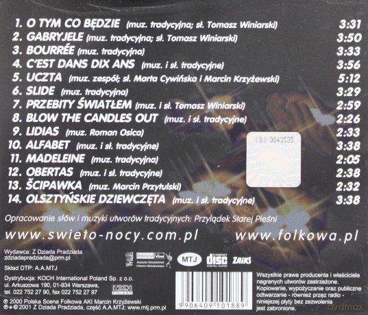 Przylądek Starej Pieśni: Święto nocy [CD]