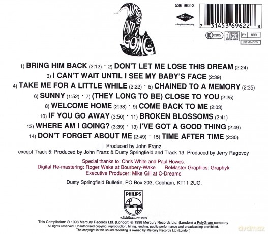 Dusty Springfield: Where Am I Going [CD]
