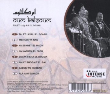 Oum Khalsoum: World Music-Egypt-Talet Layali El Boaad [CD]