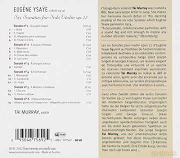 Tai Murray: Ysaye: Six Sonatas For Solo Violin. Op. 27 [CD]