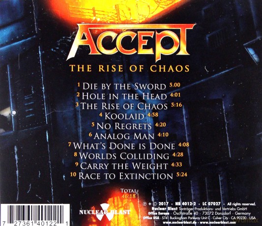 Accept: The Rise Of Chaos [CD]