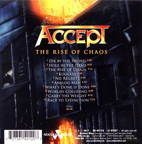 Accept: The Rise Of Chaos (Limited) (digipack) [CD]